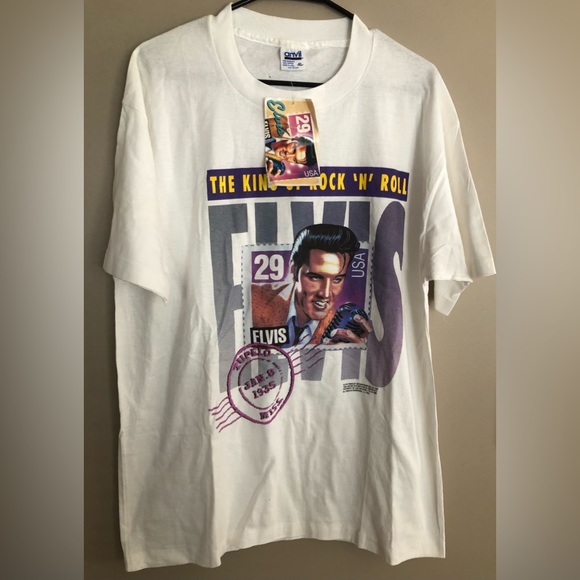 anvil Tops - Vintage  1992 Elvis Presley T-Shirt Anvil Extra Large New With Tags￼